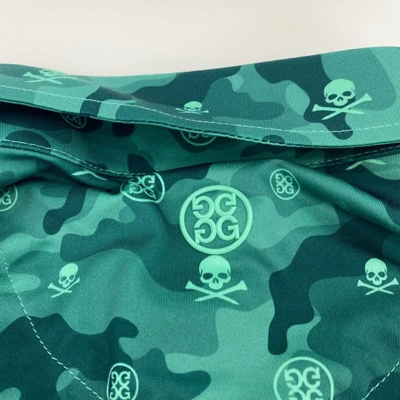 G/FORE Golf Polo Mens Large Green Camo Skull & T's Performance Shirt Luxury